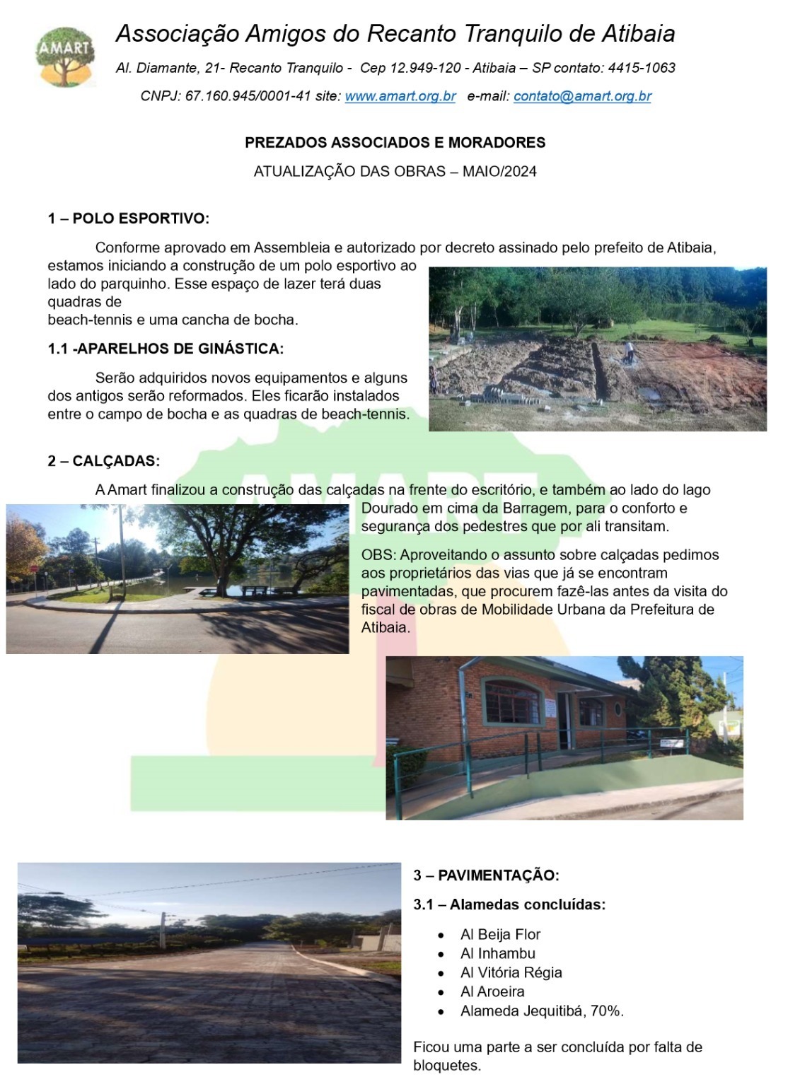 ATUALIZAÇÃO DAS OBRAS #1 mai/2024